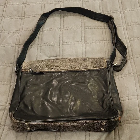 Hugo Boss Black and Tan Buttery Soft Leather Laptop Bag